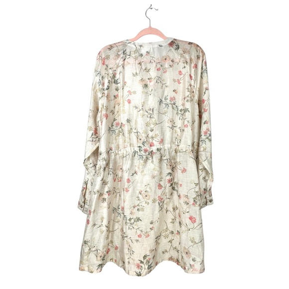 Floral Duster Cardigan Linen Blend Sheer Jacket Lightweight Layer XL J. Jill - Picture 4 of 10